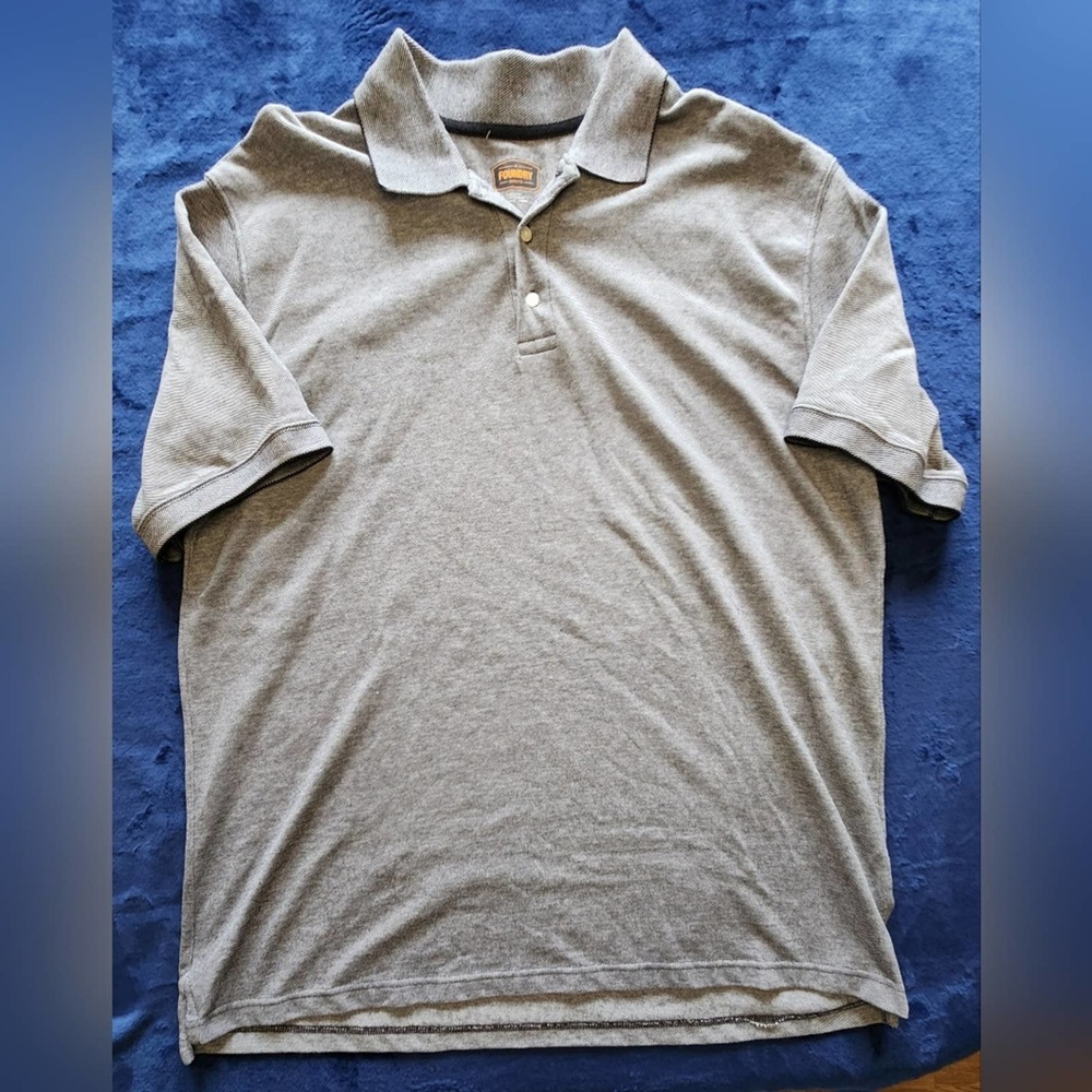 Foundry Gray 100% Cotton Men's 2XL Short Sleeve Polo‎ Shirt